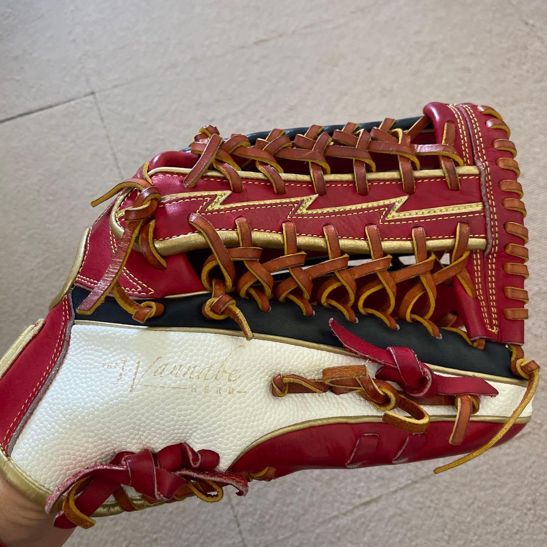 Wilson 軟式グローブ レッド/ホワイト　外野手用