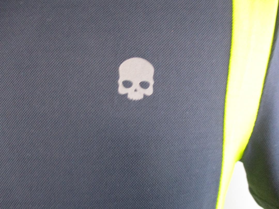 【ハイドロゲン・テニス】インレイ・テックＴシャツ★未使用★S★ネイビー×イエロー