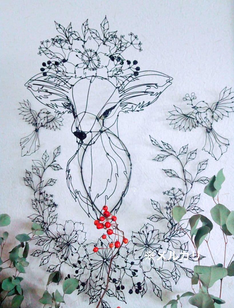 雌鹿　ワイヤークラフト　アート