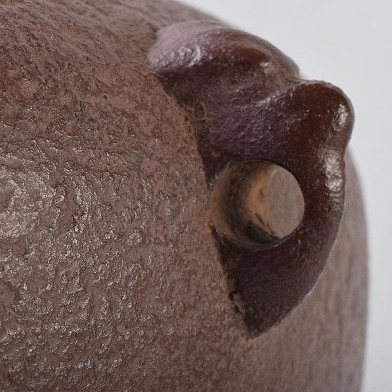 煎茶道具　佐藤浄清作　了々斎好　刷毛目　風炉釜　鉄釜　共布共箱　M　R9052H