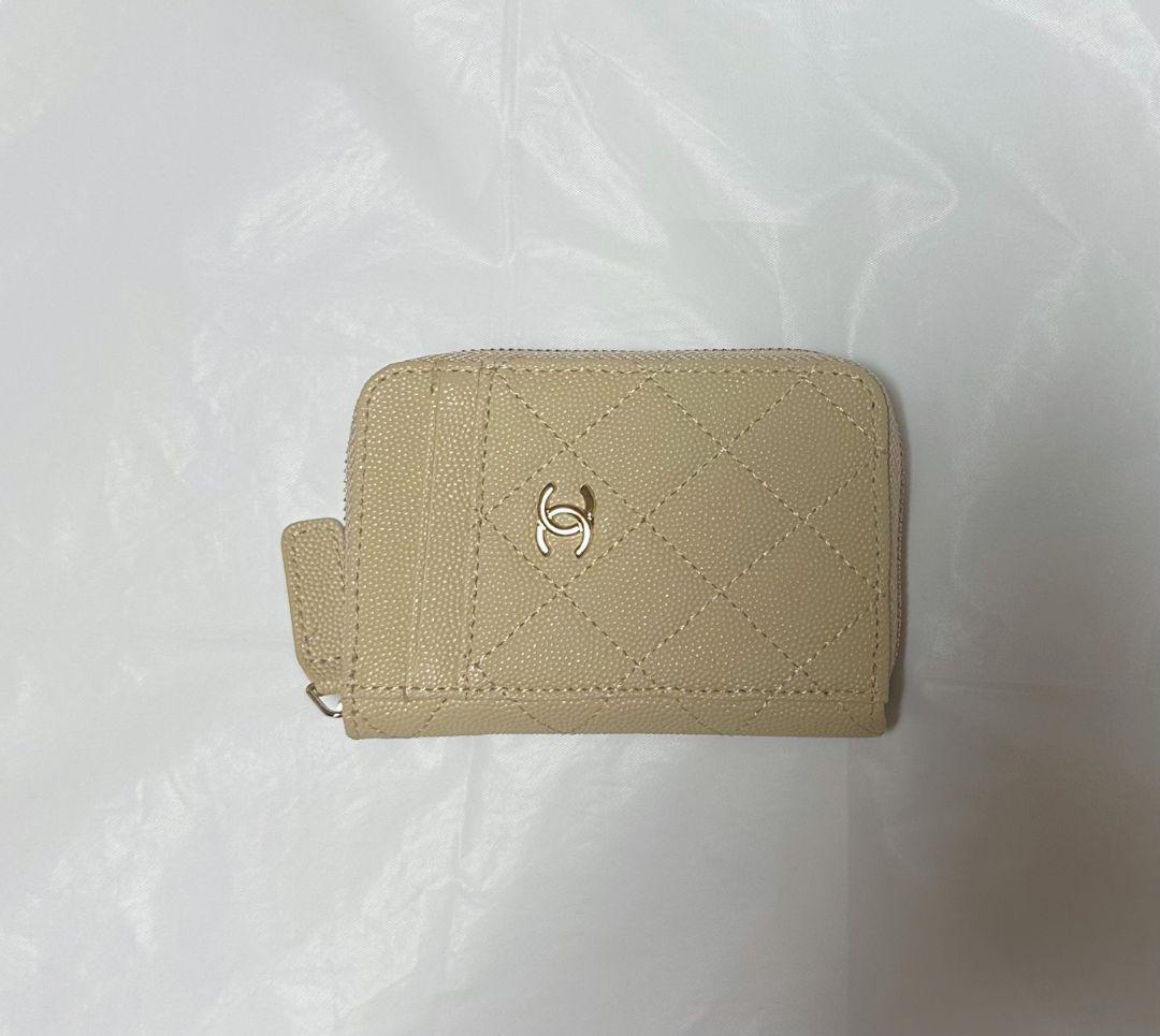 CHANELキルティングレザーケースベージュノベルティ新品