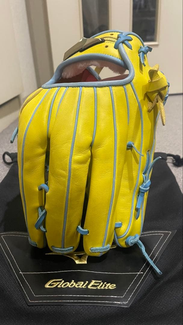 ミズノ　グローバルエリート 外野手用　オーダー　イエロー×ターコイズ　最終値下