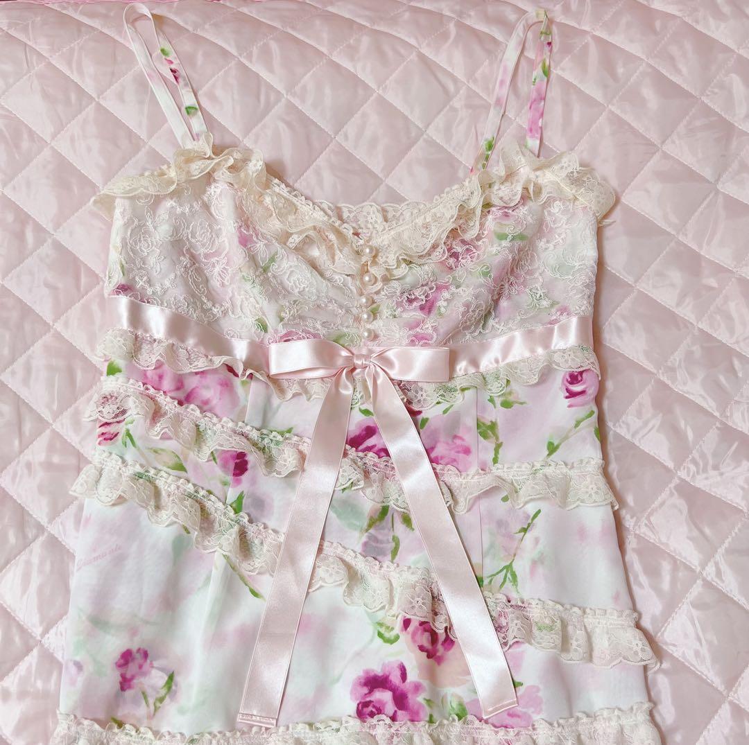 【美品】ジーザスディアマンテ　復活ぼかし薔薇柄　お嫁ワンピース　42