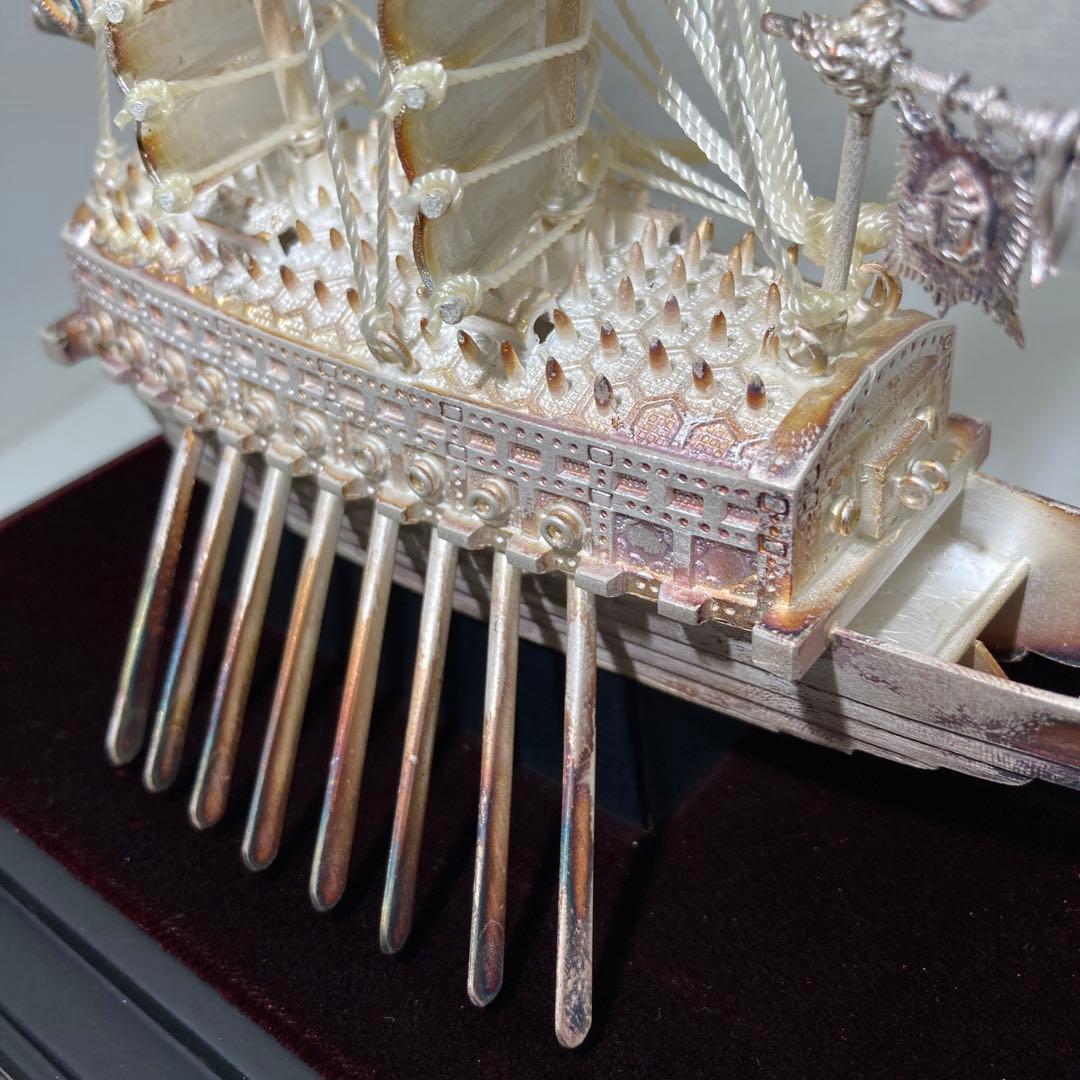 純銀99.9% 亀甲船置物 韓国造船記念品　韓国銀工芸品　ケース付き