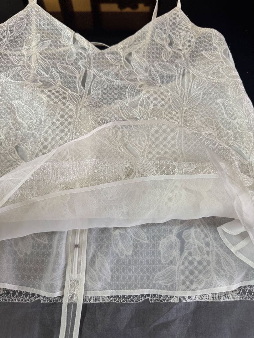 エブール　オーガンジーレース　キャミソール オフホワイト38