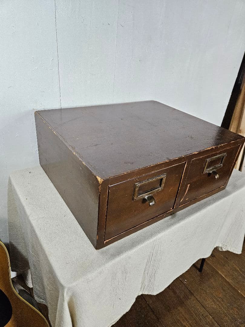 USアンティーク 木製のカードキャビネット CDホルダー Globe社製 卓上