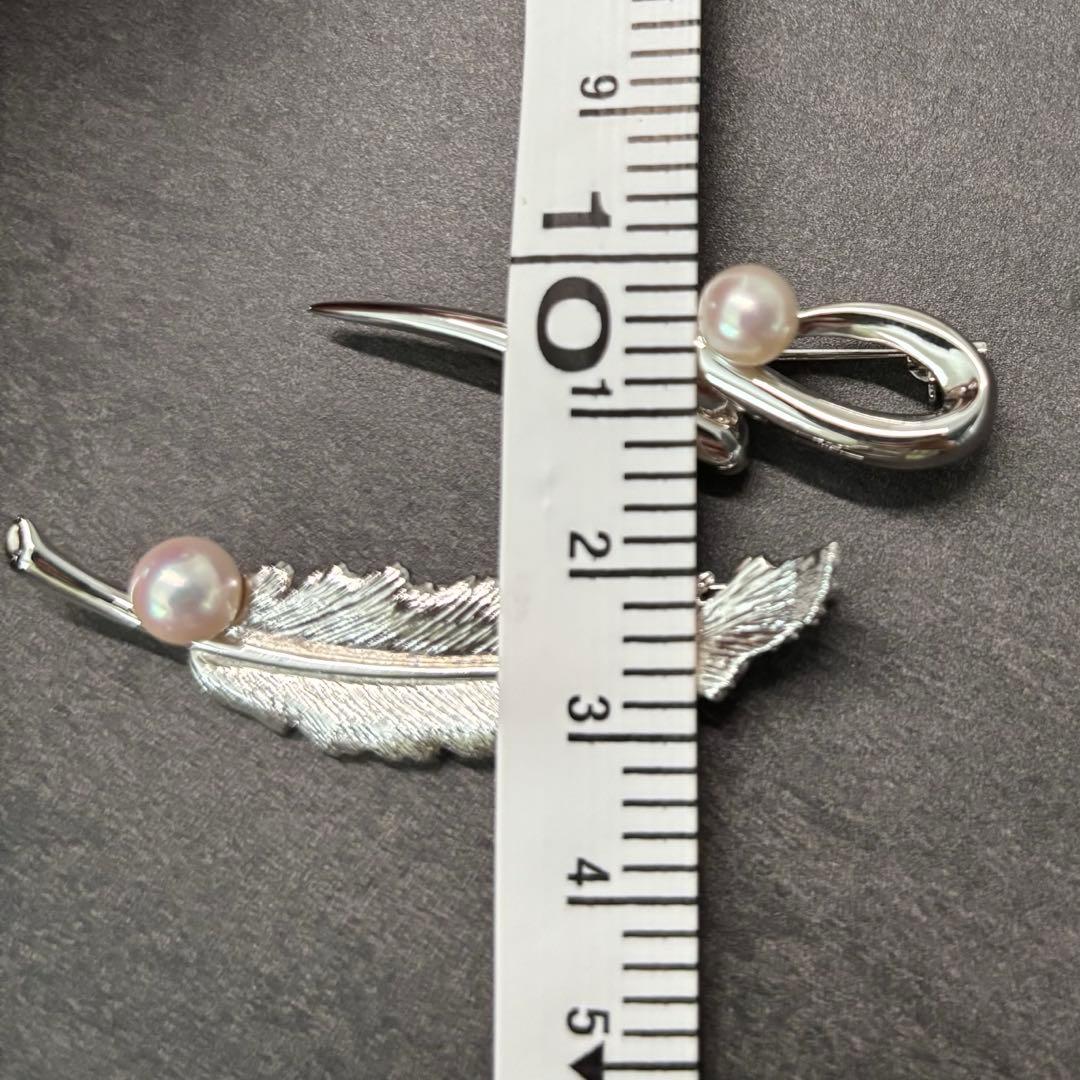 極美品　TASAKI　ブローチ 2点セット　田崎 真珠 パール シルバー 羽