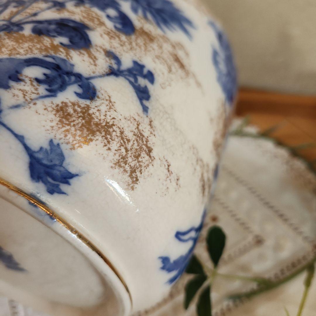 青い花　クッキージャー　ジャー　イギリス　古い　ロイヤルドルトン