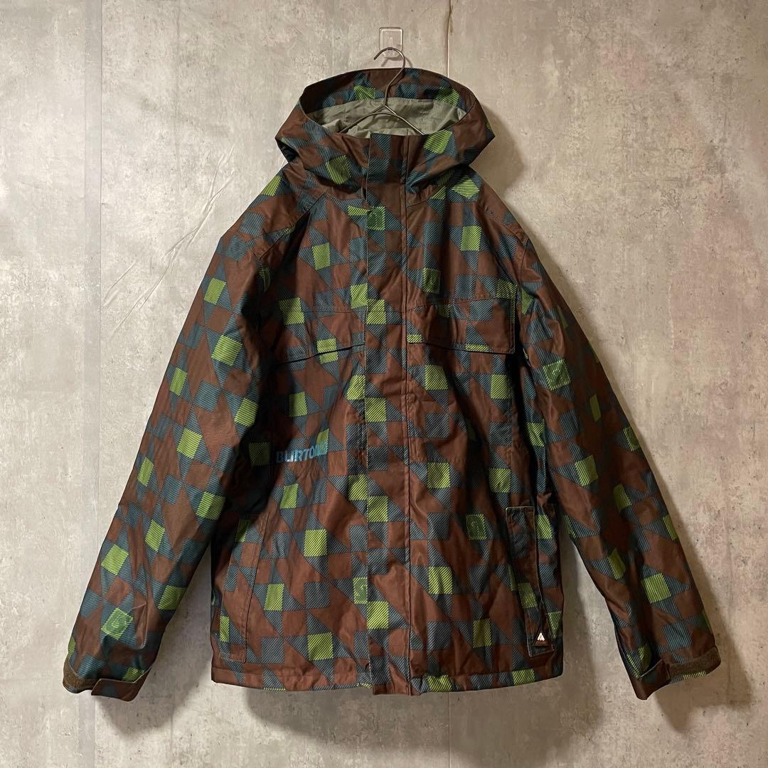 Burtonバートンスキーウェアスノーボードジャケットパーカーフード付き総柄希少