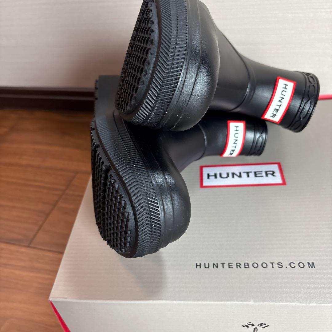 HUNTER ブラック レインブーツ US 7