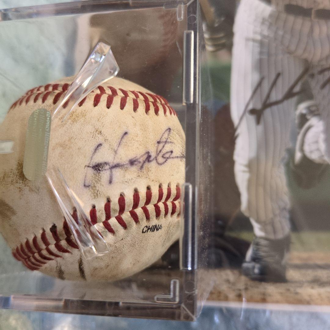 松井秀喜　ヤンキース　直筆サイン入り写真　サインボール　鑑定書つき