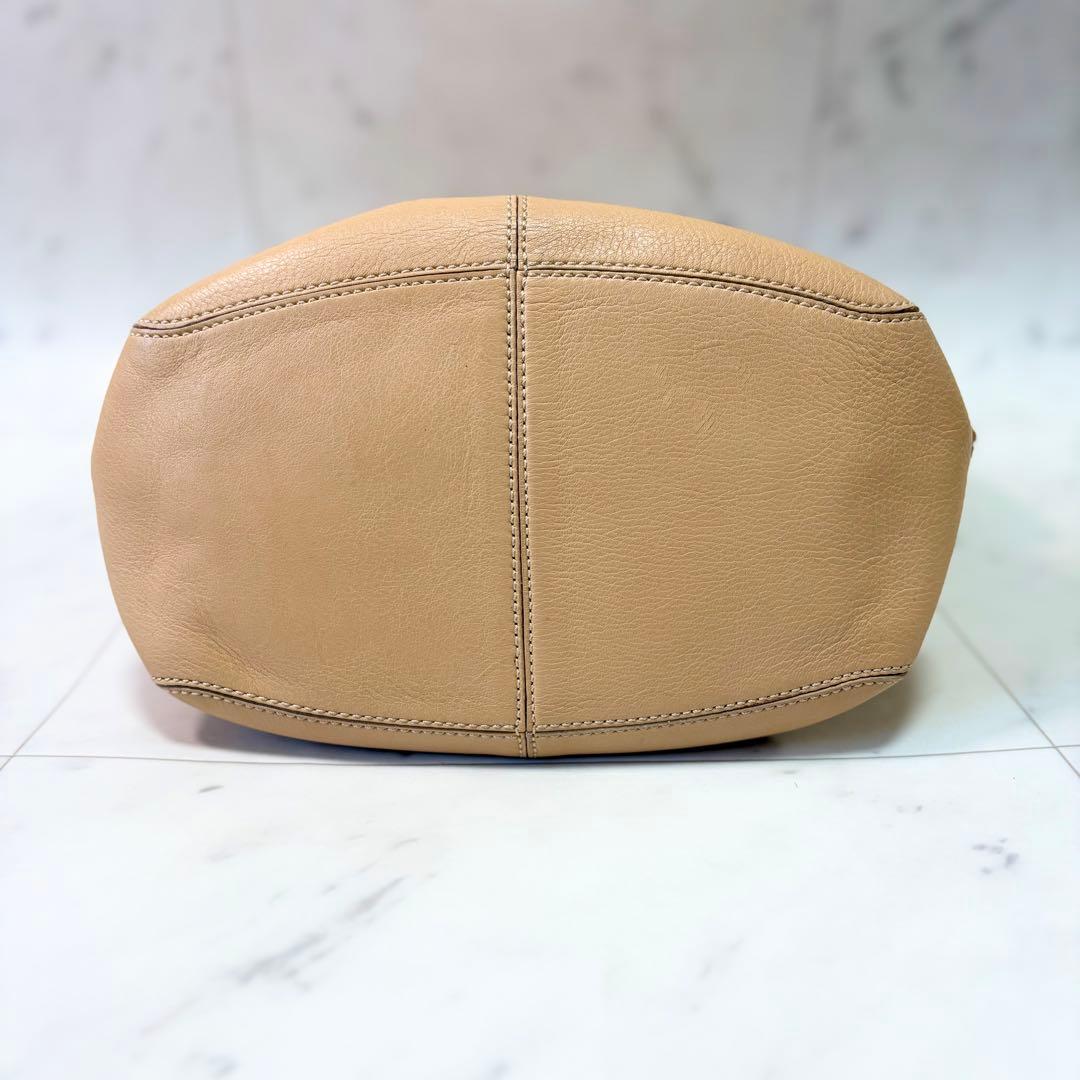 TOD'S トッズ ハンドバッグ レザー ベージュブラウン 肩掛け トートバッグ