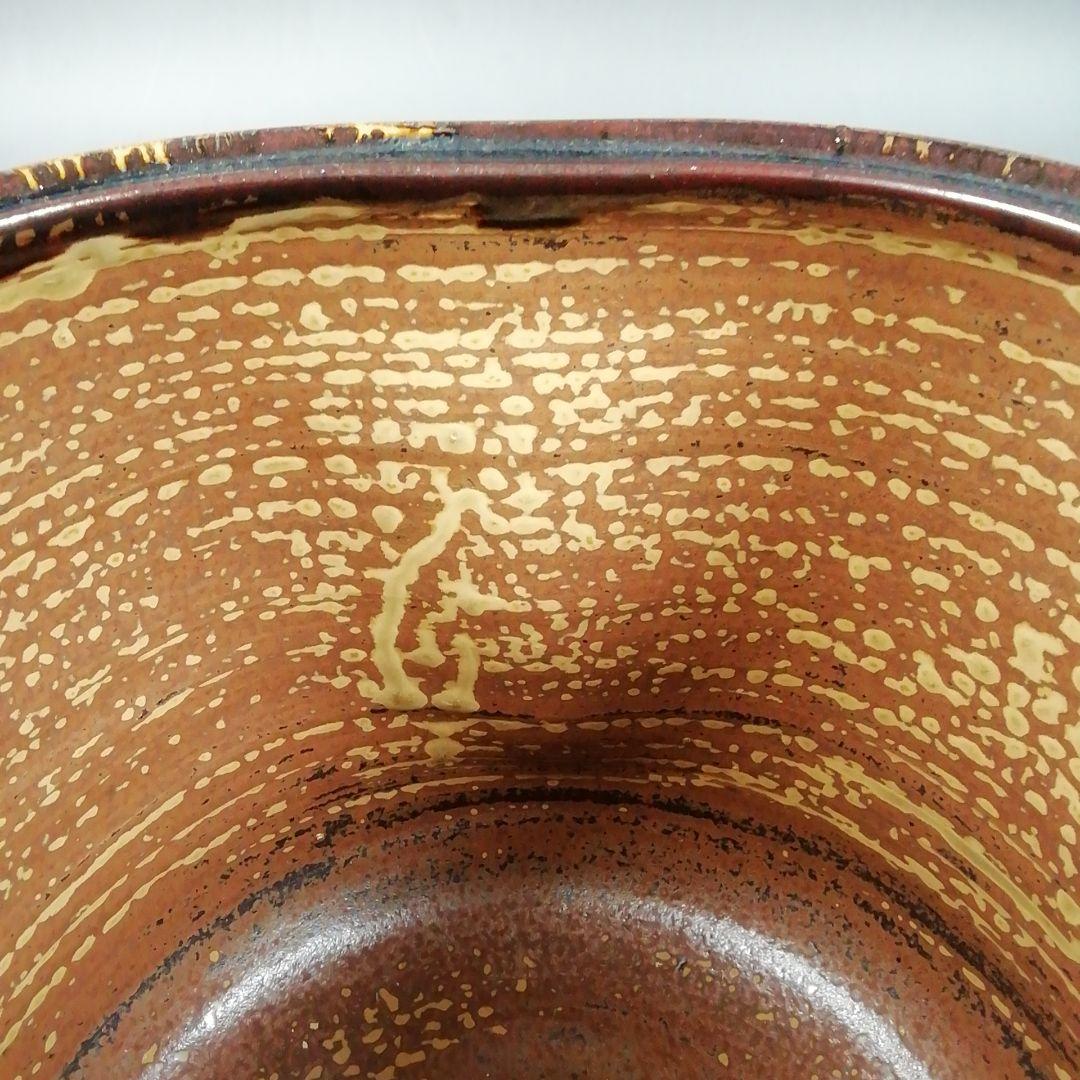 Ｔ８９１　水指　『高取焼』『掛分管耳　水指』『亀井楽山 造』　共箱　茶道具