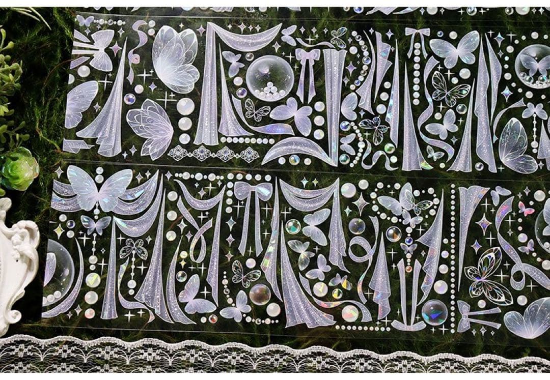 【3巻セット】カーテン リボン シャボン玉 蝶 背景に OKMT 新七天