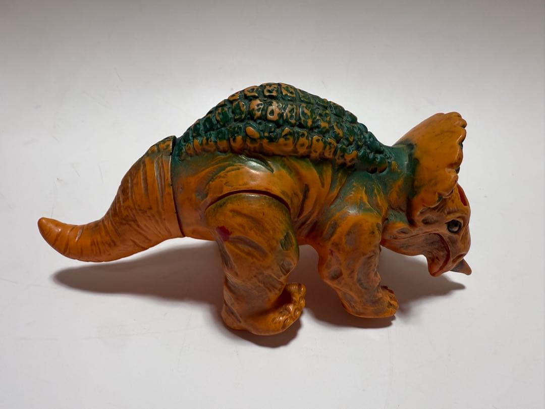 当時物 レトロ　マルサン 恐竜100万年 トリケラトプス ソフビ ※難有り