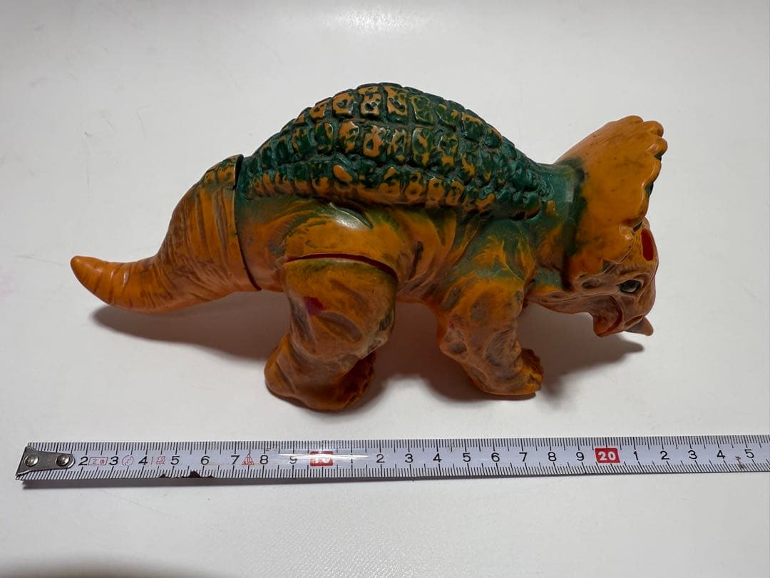当時物 レトロ　マルサン 恐竜100万年 トリケラトプス ソフビ ※難有り