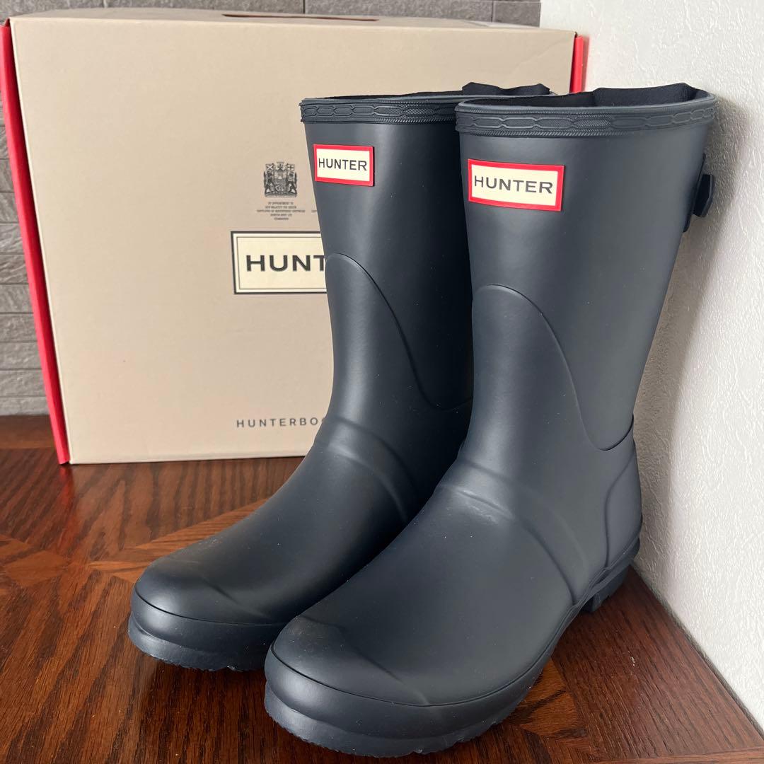 ☆値引き☆新品未使用☆HUNTERショートブーツネイビー24cm