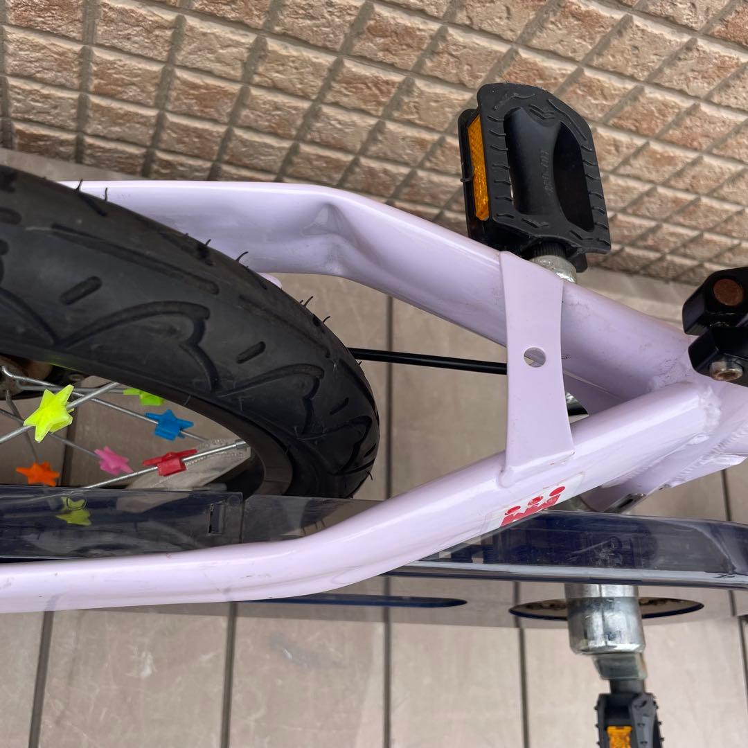 へんしんバイク 14インチ スタンド付属　紫　パープル