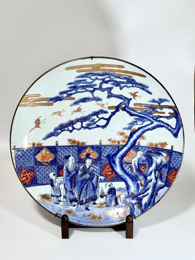 南里嘉壽 南里嘉十 染錦尺五大皿 幕府御用 明治政府御用 有田 伊万里