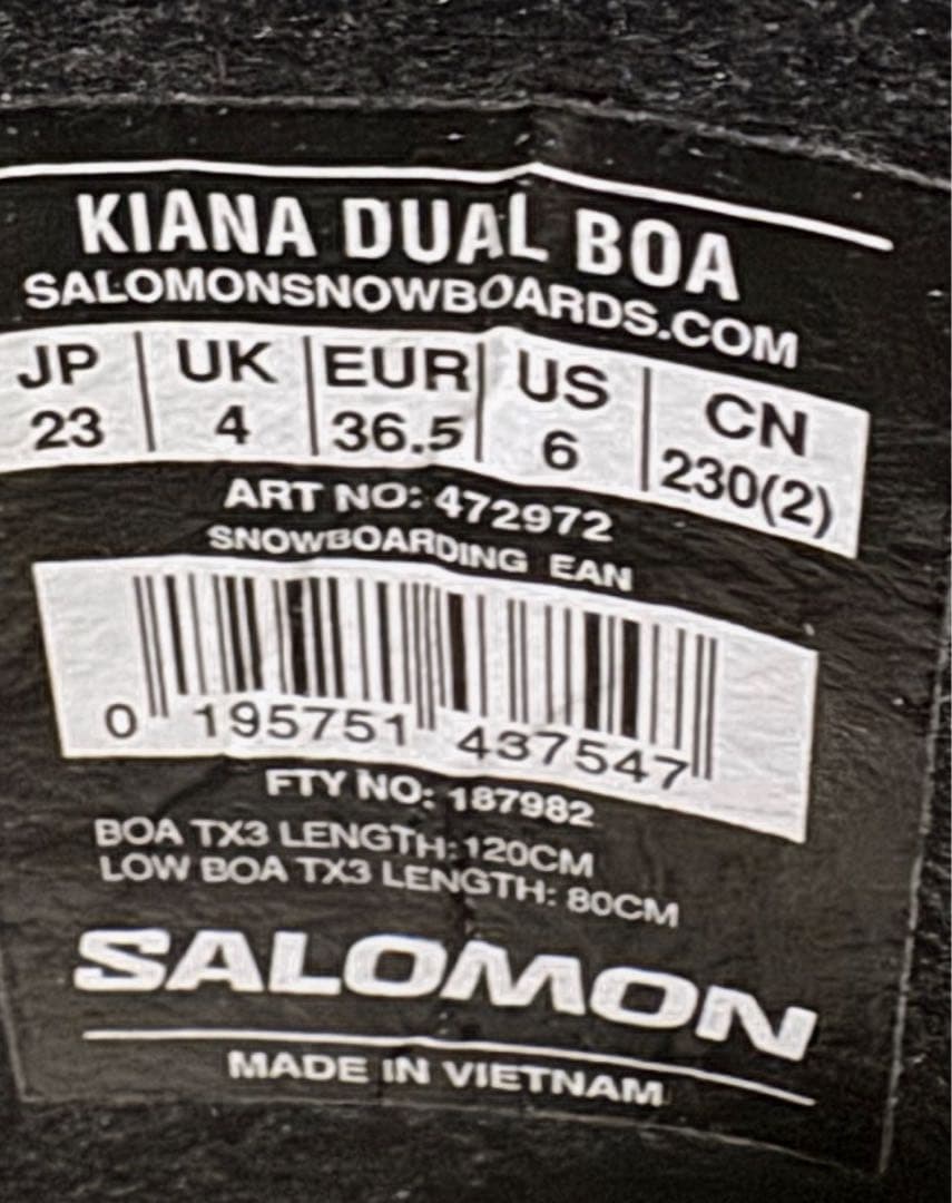 SALOMON Kiana Dual Boa スノーボードブーツ【23cm】
