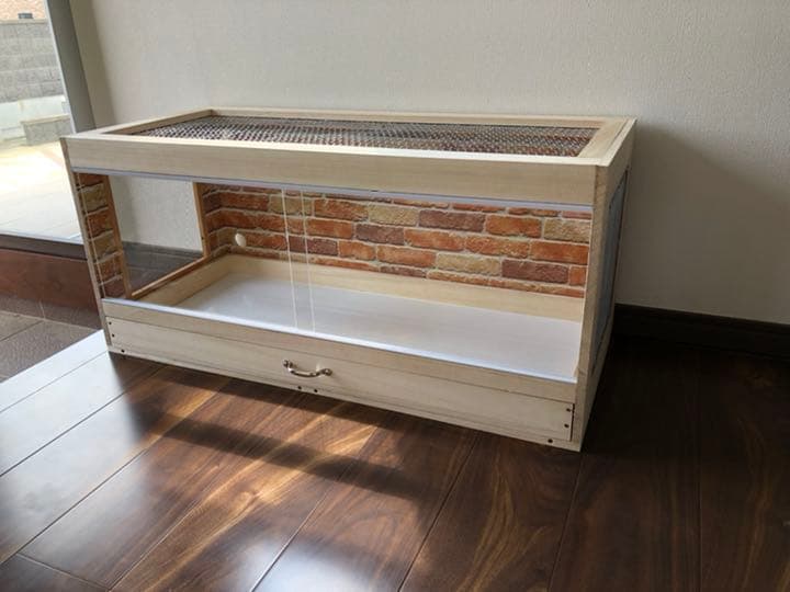 新品未使用　木製ケージ　ハリネズミ　ハムスター　小動物　引出し付　カスタムベース