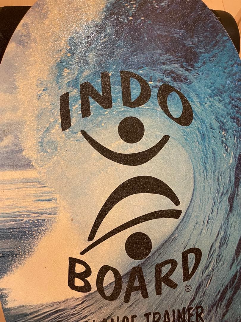 INDO BOARD バランスボード 木製 波デザイン 付属ローラー付き
