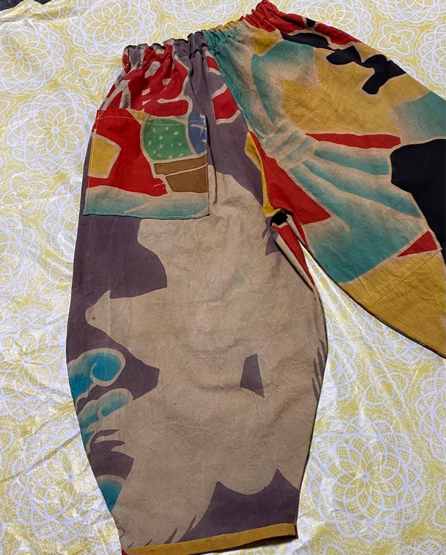 売り切りお値下げ！柿渋染め大漁旗バルーンパンツ