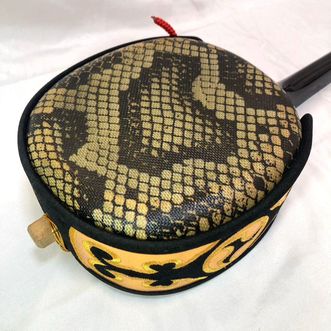 【美品】三線 沖縄 初心者 人工皮 蛇革 蛇皮 収納袋 付属品 DVD 和楽器