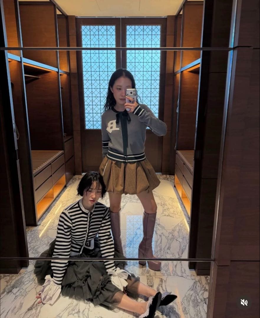 bibiy正規品大人気ロゴ リボン付きカーディガン グレー