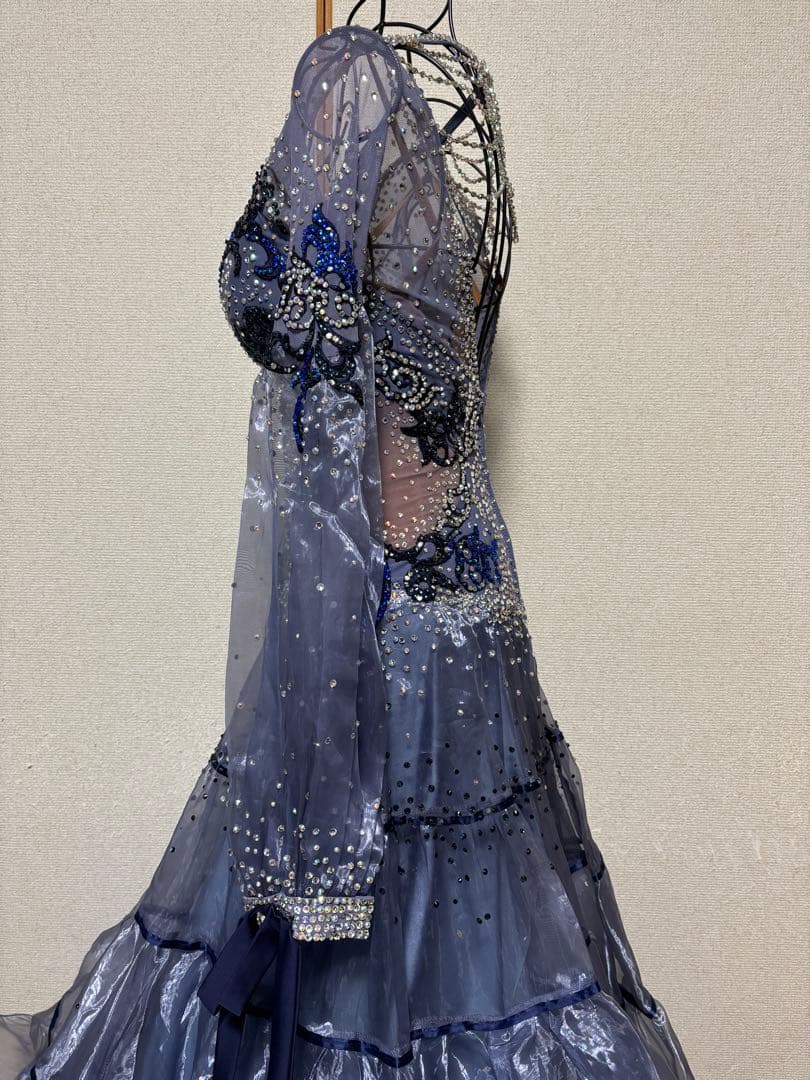 社交ダンスドレス　スタンダード　ブルーグレー