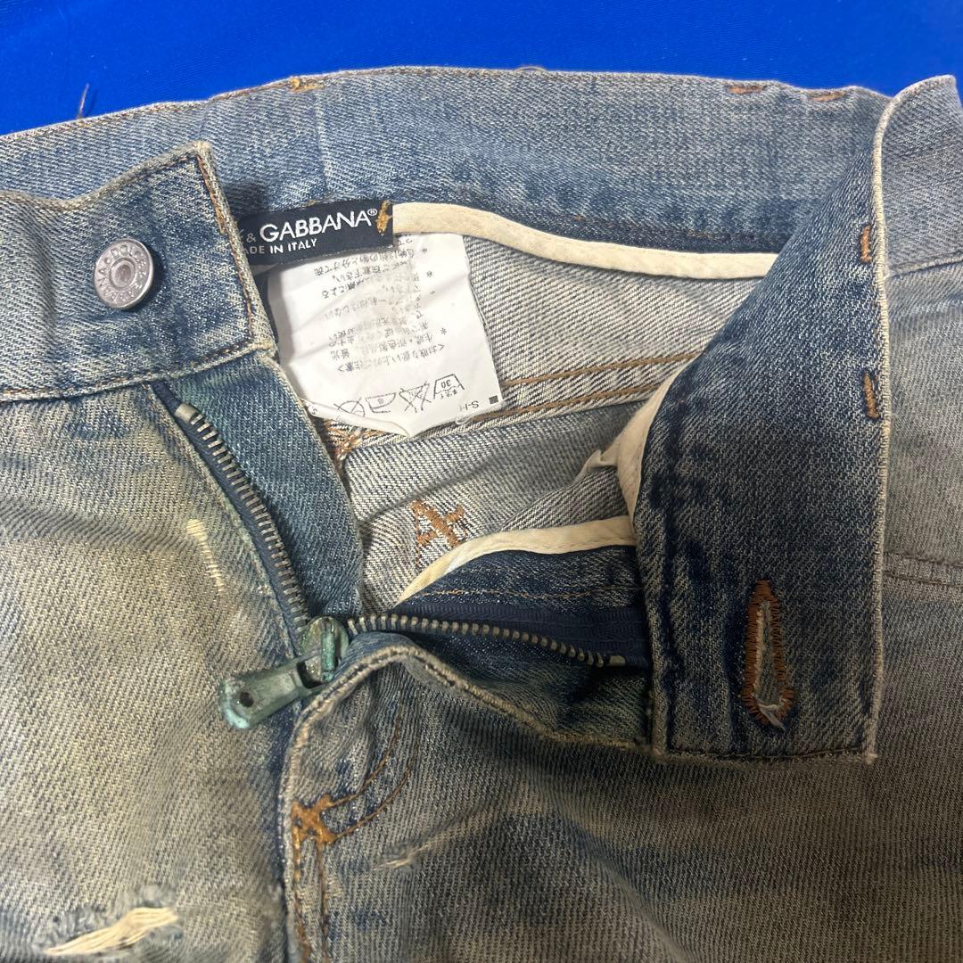 ドルチェ＆ガッバーナ　ダメージデニムパンツ