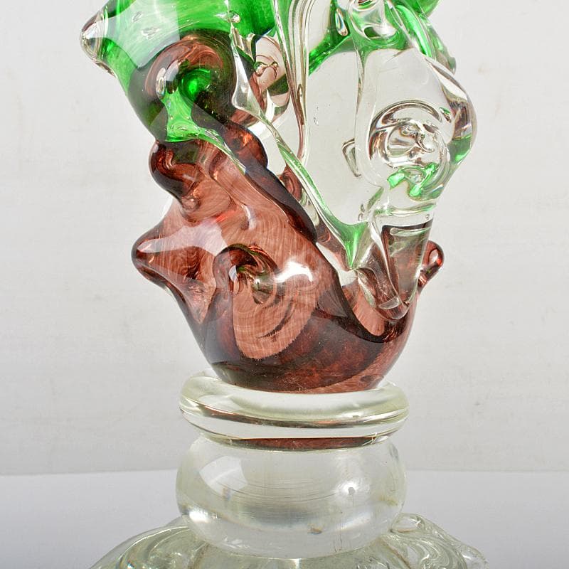 ガラス造形作家　イワタルリ　岩田瑠璃　ガラス器　花瓶　共箱　D　R7497B