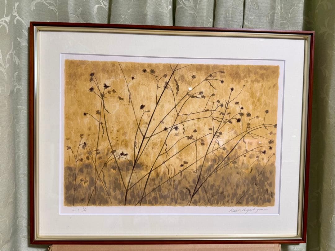 【貴重作品！】 東山魁夷 枯野 リトグラフ 直筆サイン　限定15部 額装 絵画