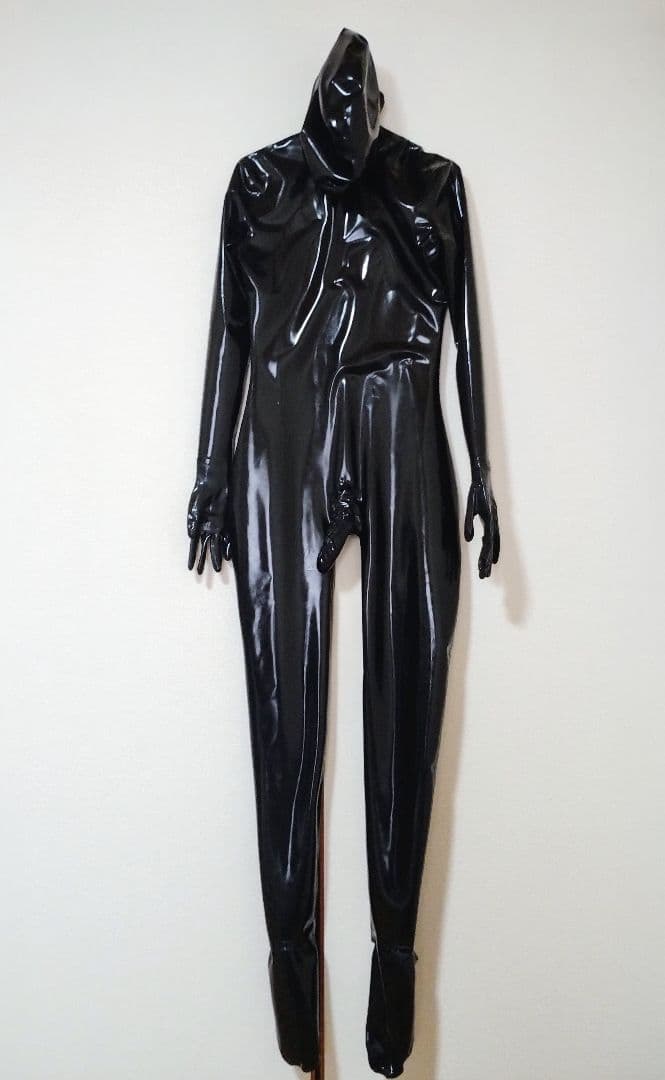 ラバースーツ　キャットスーツ　グローブ・ソックス・マスク一体型　男性S