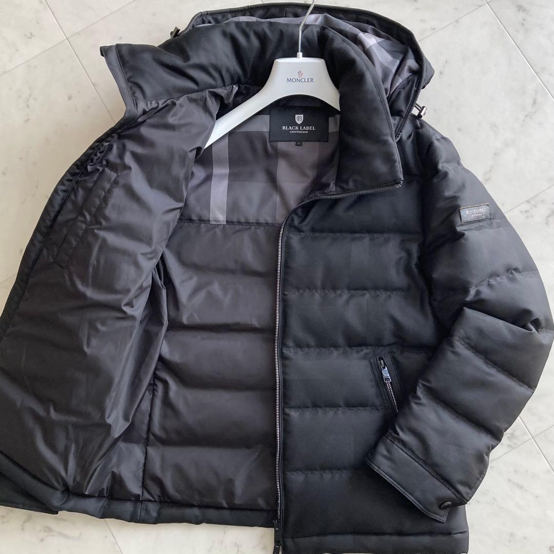 未使用級 ブラックレーベル クレストブリッジ シャドーチェック ダウンジャケット