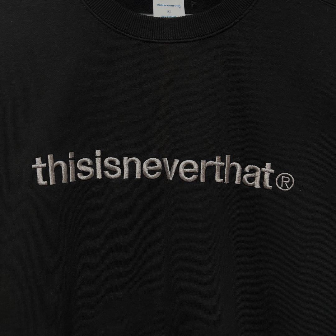 ほぼ未使用 Thisisneverthat 正規品 スウェット 刺繍ロゴ 黒 L