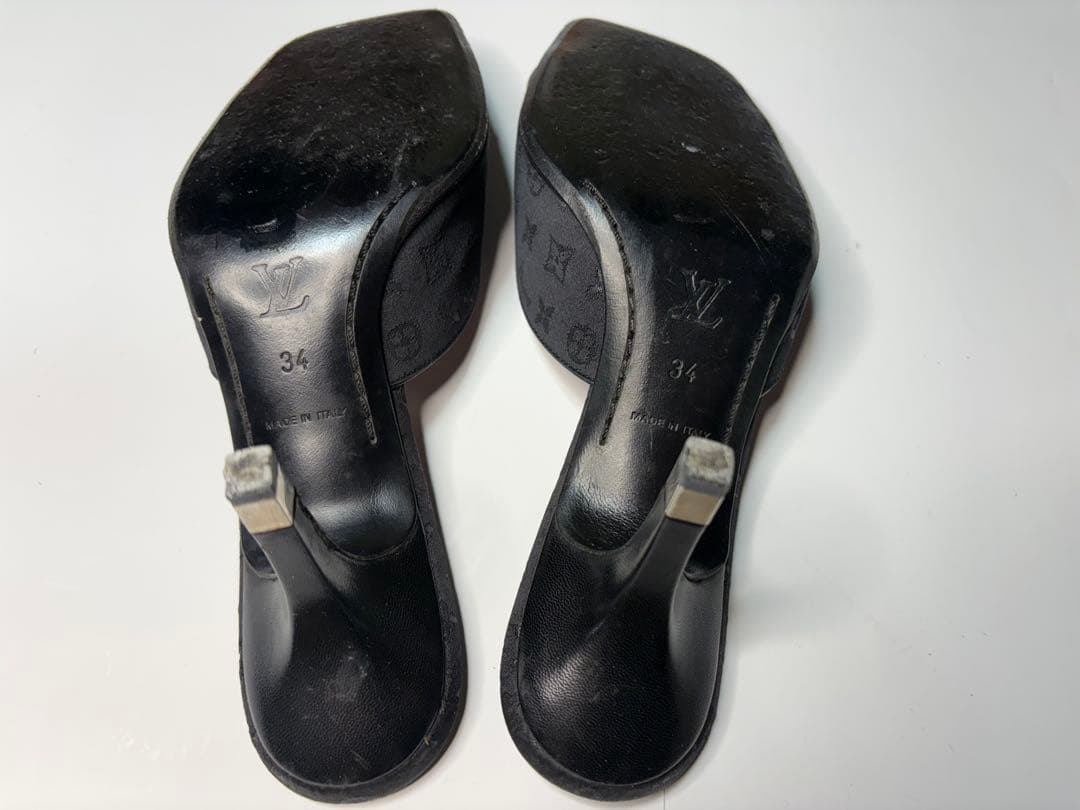 ルイヴィトン サンダル ミュールタイプ 34（約21.5cm）黒 ピンク