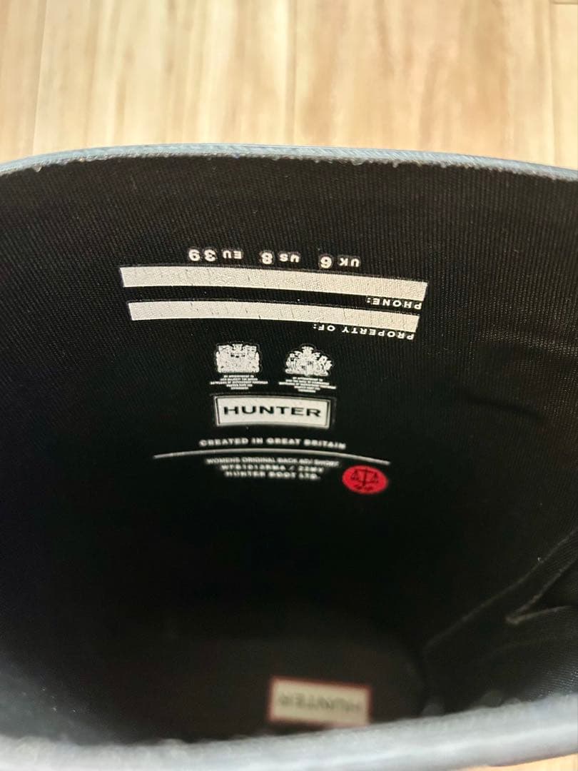 HUNTER ブラック ショートレインブーツ UK6 25cm