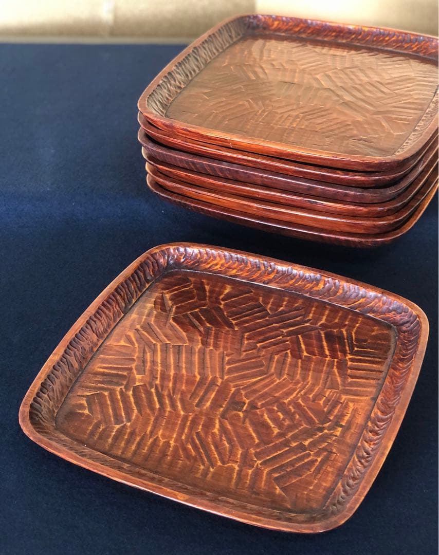 nicecats 讃岐彫 吸物膳2客 小膳 刳抜 木製漆器260121き6