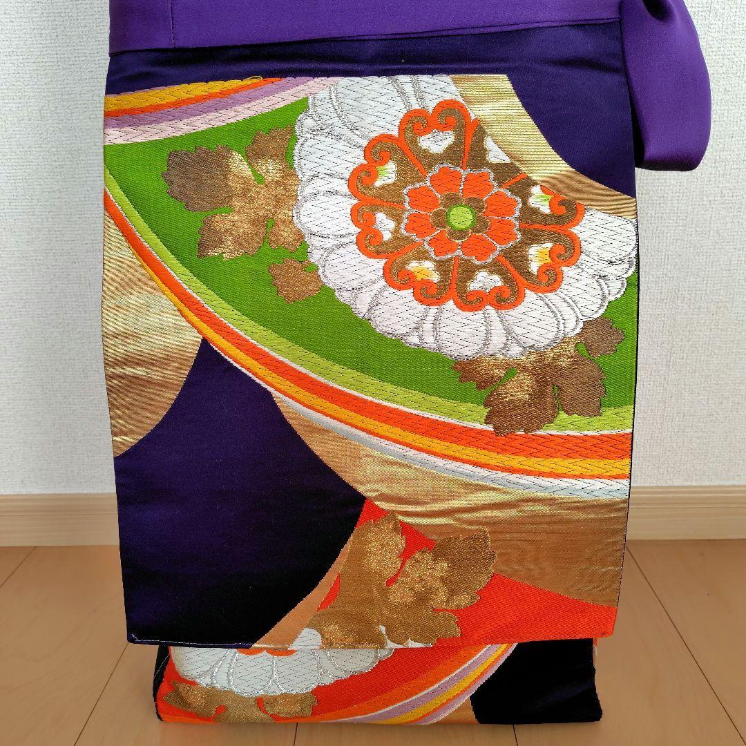 お琴カバー【紫】着物帯 ゆたん油単ハンドメイド 和楽器 正絹 袋帯 生田流山田流