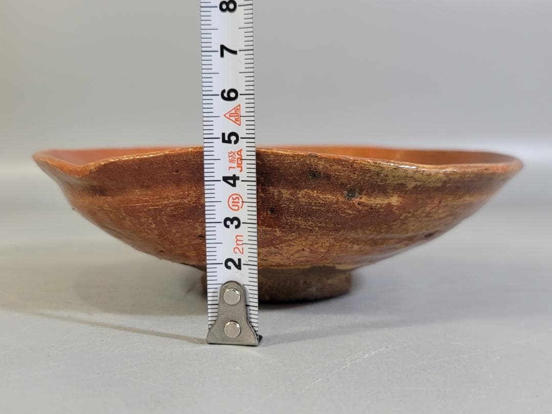 茶道具 赤楽平茶碗 豊助作 時代物