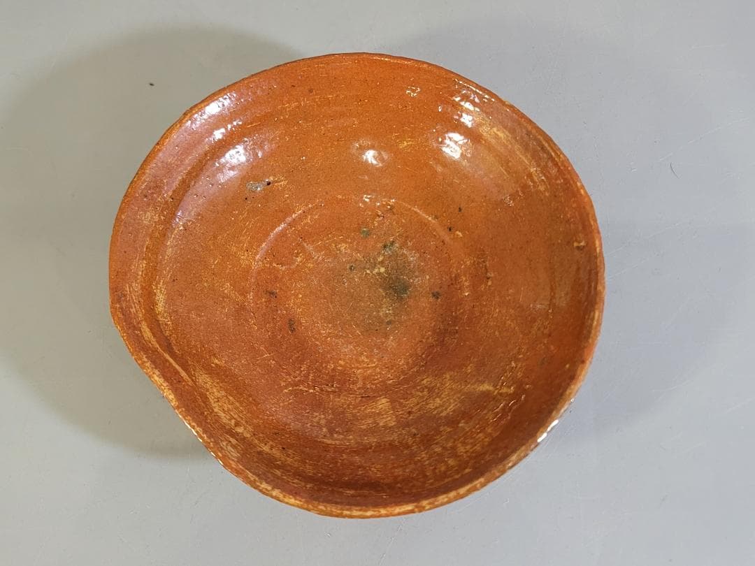 茶道具 赤楽平茶碗 豊助作 時代物