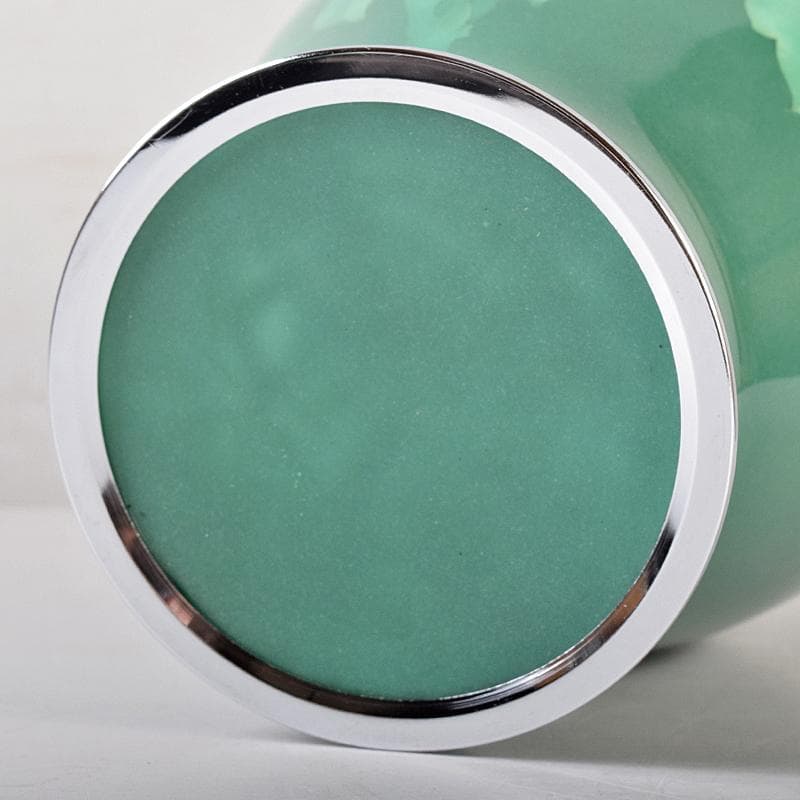 七宝焼　牡丹文　花瓶　唐木台・時代箱付　M　R8760B