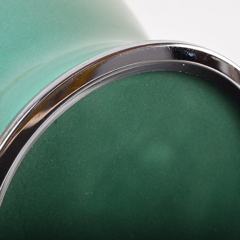 七宝焼　牡丹文　花瓶　唐木台・時代箱付　M　R8760B