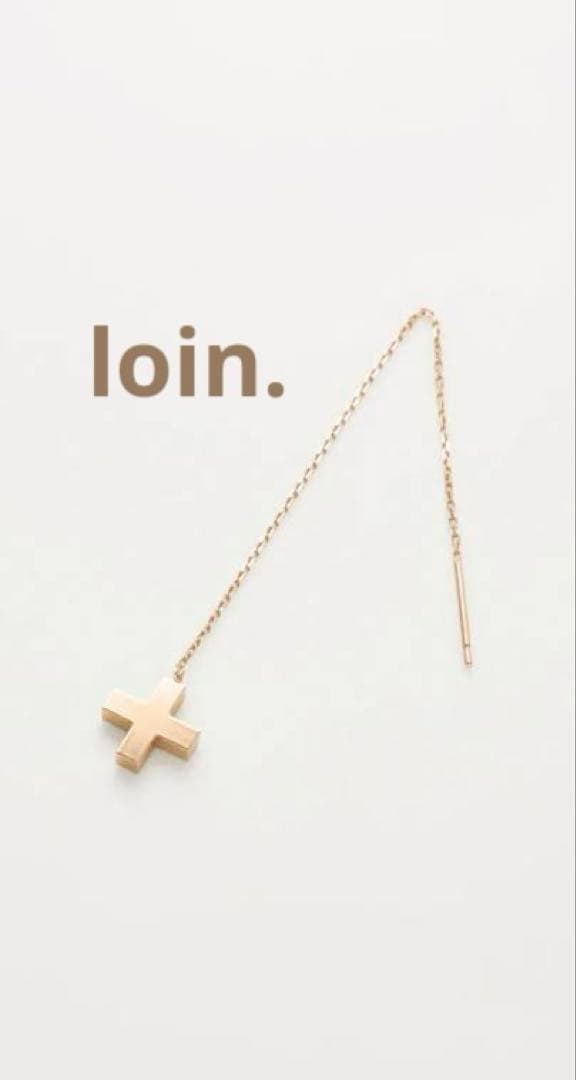 loin. croix pierced earringクロスチェーンピアス片耳用