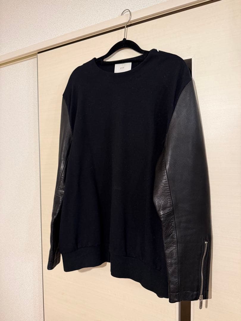 ttt msw 袖レザー　スウェット　XL