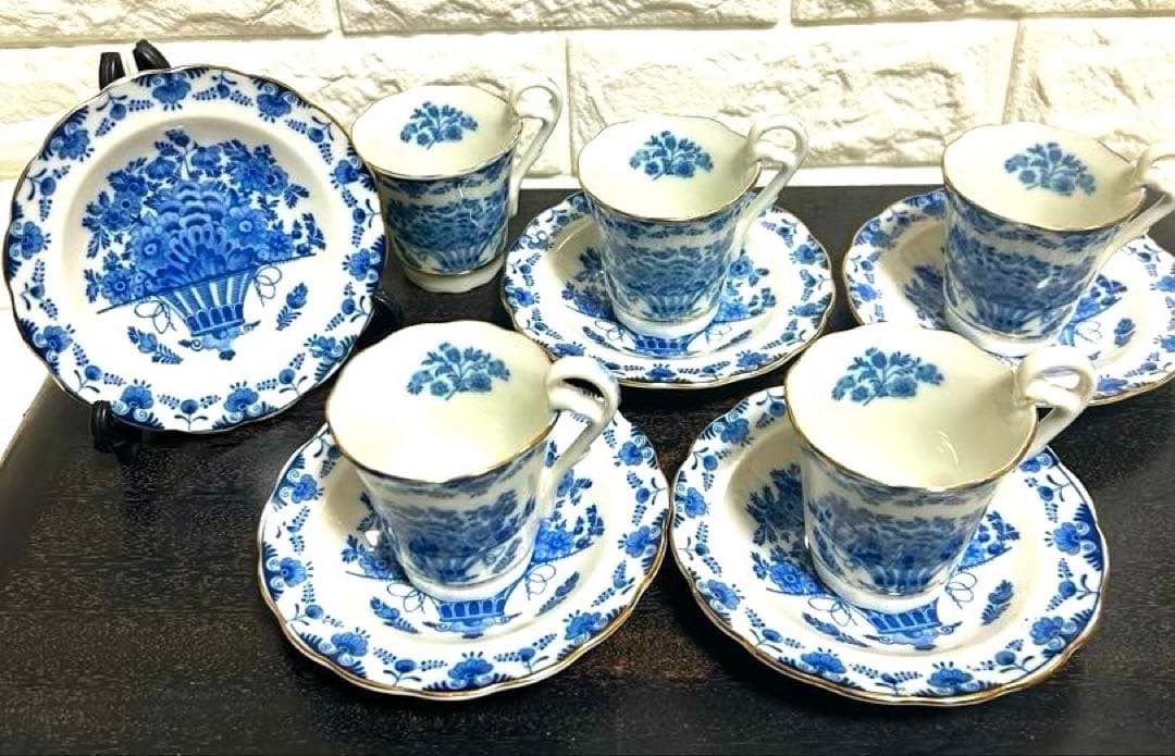 未使用品　寿陶　王冠マーク　クラウンマーク カップ、ソーサー 5セット