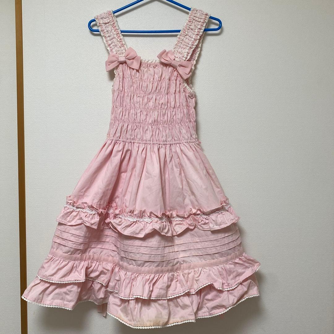 BABYTHE STARSSHINEBRIGHTピンクジャンパースカート難あり