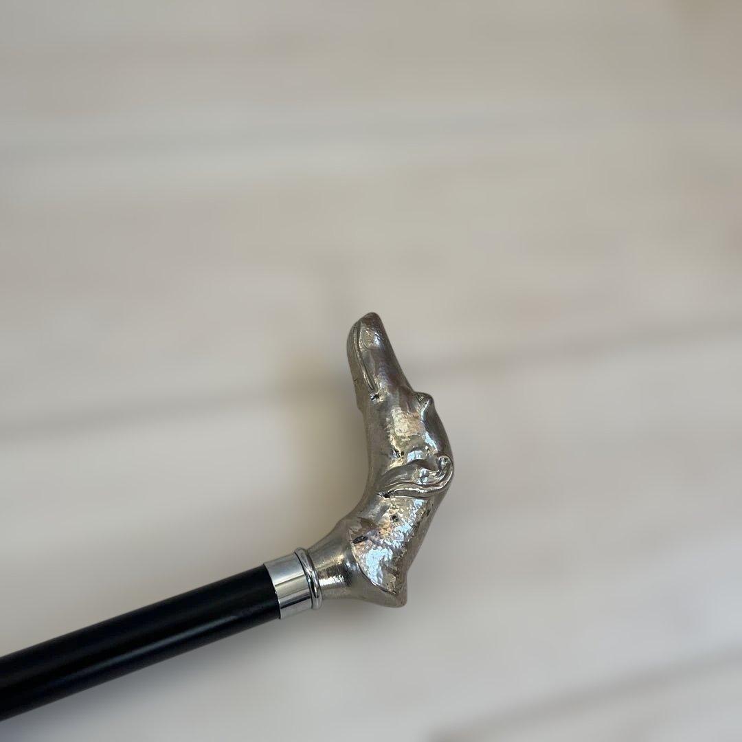 【オシャレステッキ】英国 アニマル おしゃれステッキ 銀 犬