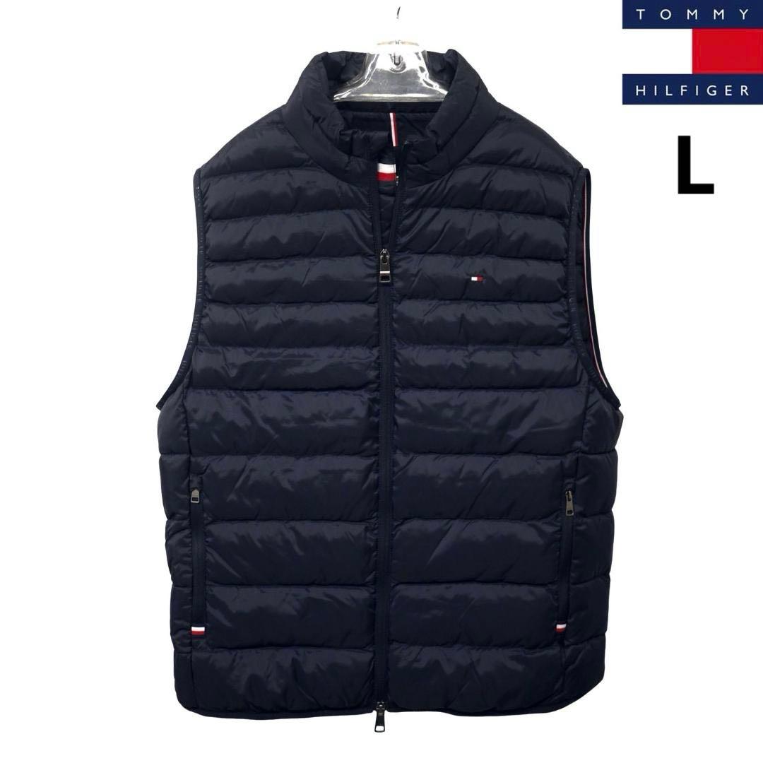 新品 トミーヒルフィガー THPROTECT 軽量 耐水 中綿 ベスト L 紺